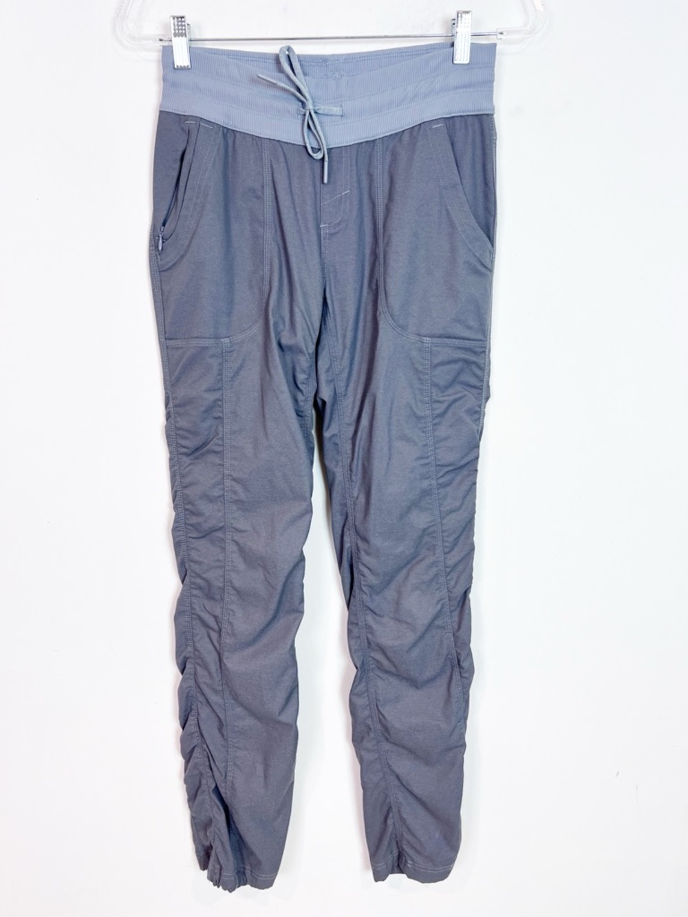 THE NORTH FACE GRAY ELASTIC WAIST STRAIGHT PANTS CINCH HEMS WOMENS SMALL